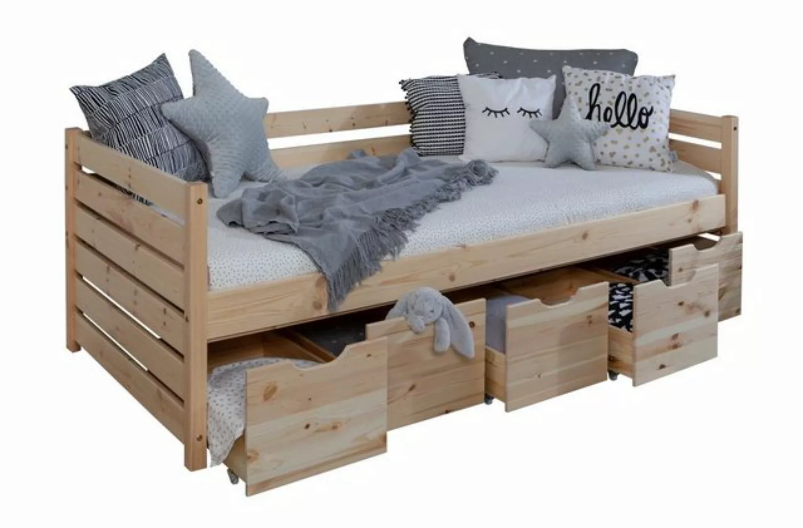 Ticaa Bettgestell Sofabett Naomi inkl. 5x Schubkästen, 90x200 günstig online kaufen