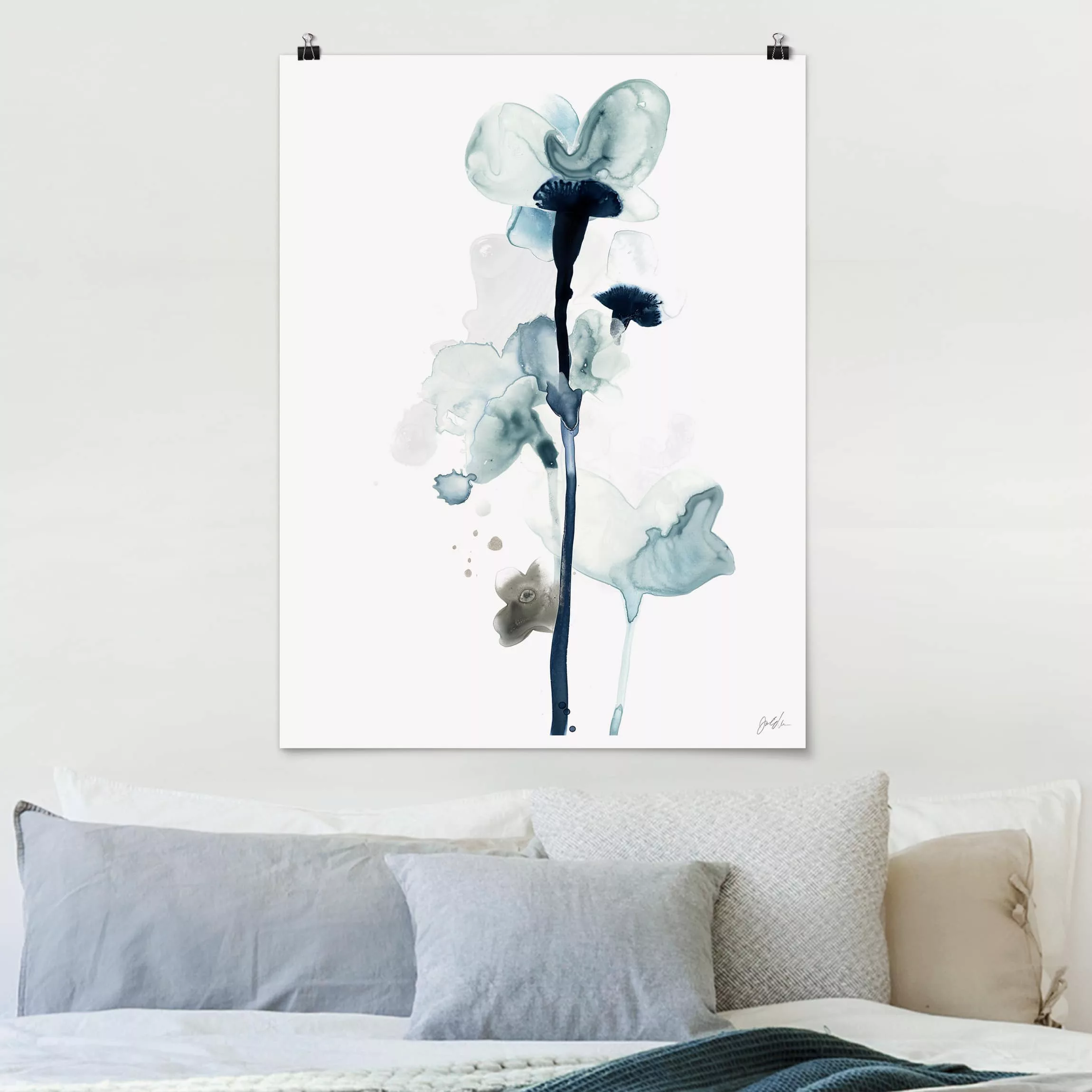 Poster Abstrakt - Hochformat Mitternachtsblüten I günstig online kaufen