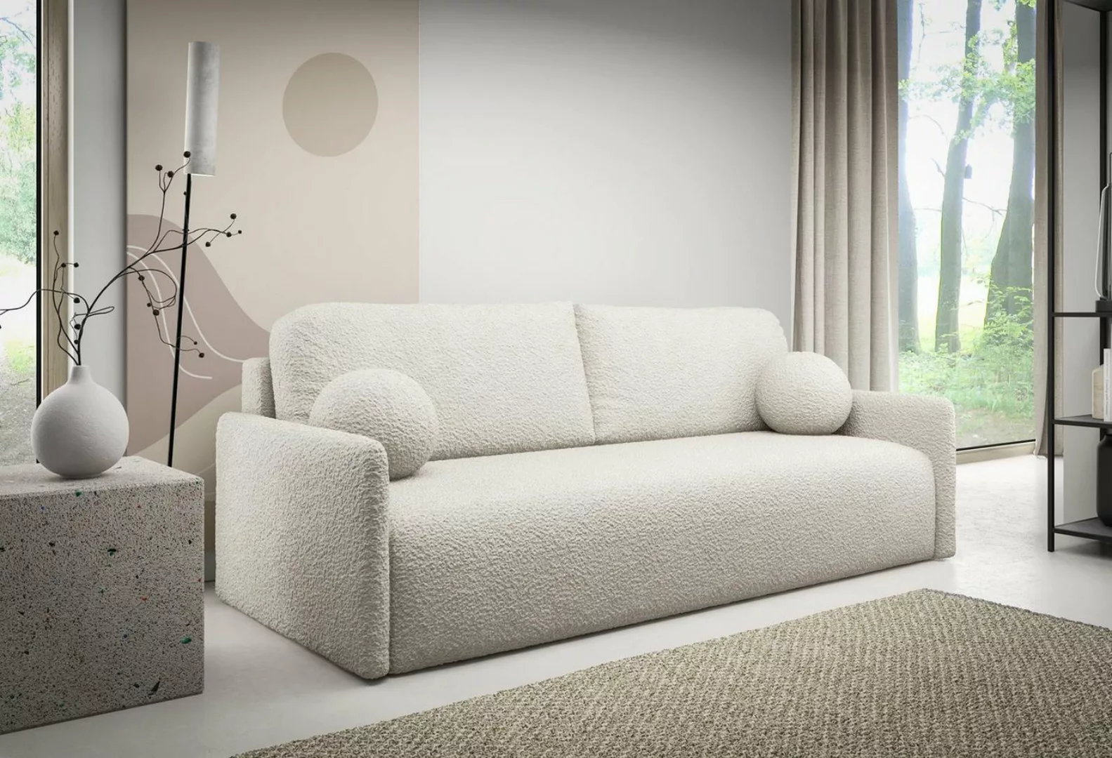 Compleo Schlafsofa kleine mit Bettkasten STYLO, Polstersofa, Breite: 206 cm günstig online kaufen