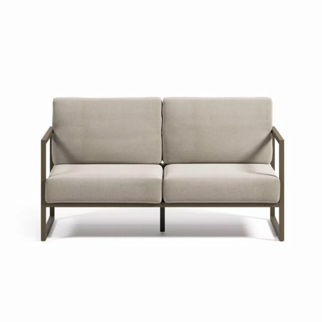 Natur24 Sofa 2-Sitzer Sofa Comova 152 x 85 x 85 cm Aluminium Hellgrau und G günstig online kaufen