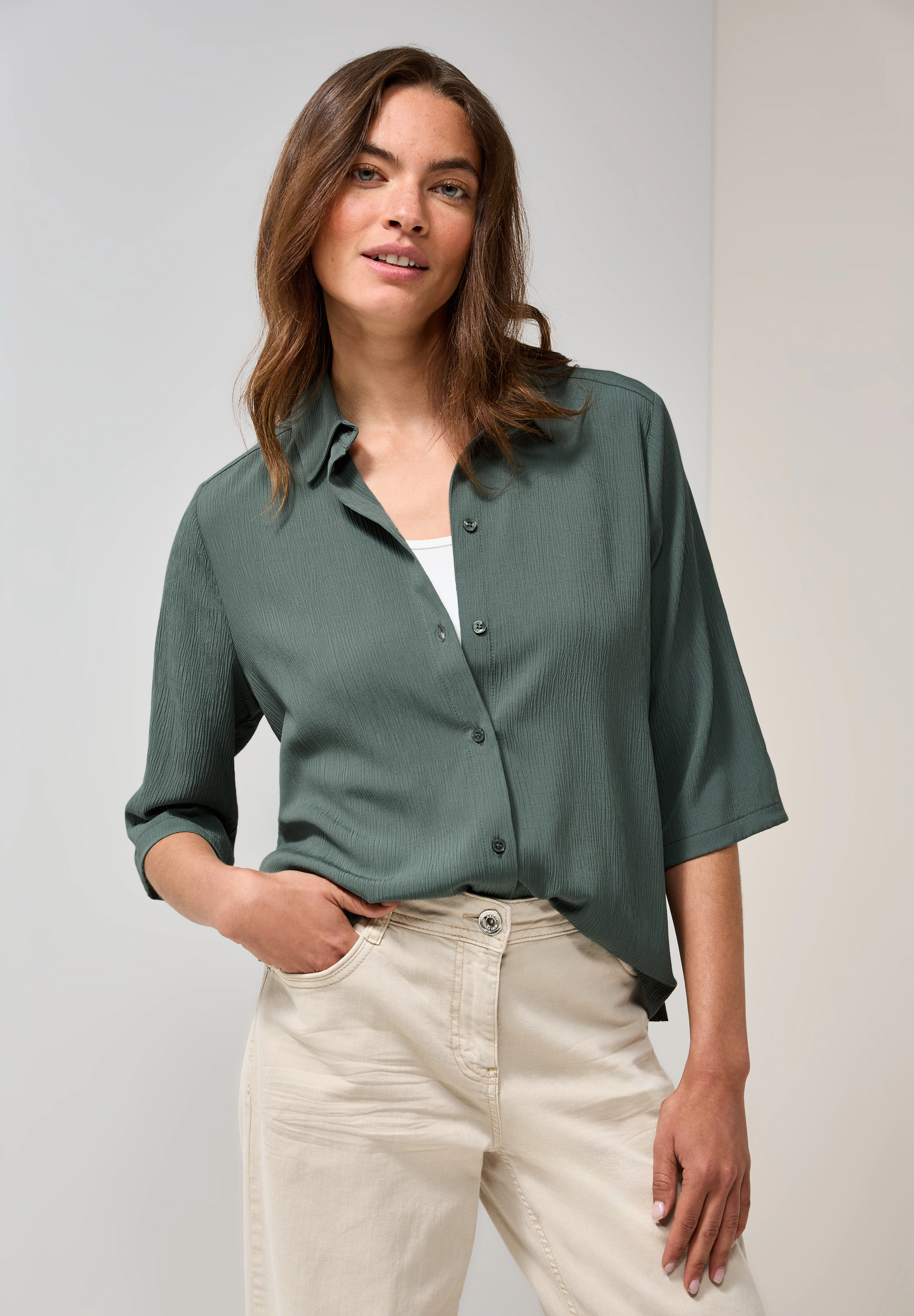Cecil Hemdbluse, in Unifarbe günstig online kaufen