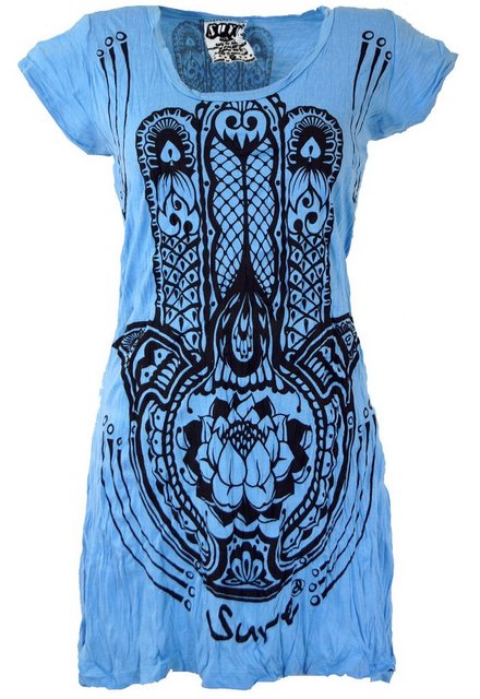 Guru-Shop T-Shirt Sure Long Shirt, Minikleid Fatimas Hand -.. Goa Style, al günstig online kaufen