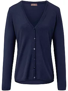 Strickjacke tiefem V-Ausschnitt include blau günstig online kaufen