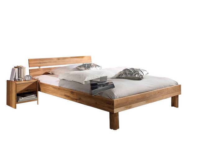 Main Möbel Massivholzbett Doppelbett 'Lewis' 200x200cm Wildeiche geölt günstig online kaufen