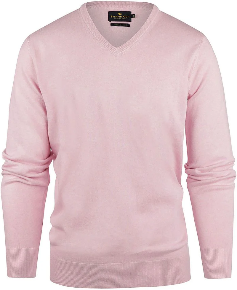 Steppin' Out Pullover Cotton Cashmere V-Ausschnitt Rosa - Größe 3XL günstig online kaufen