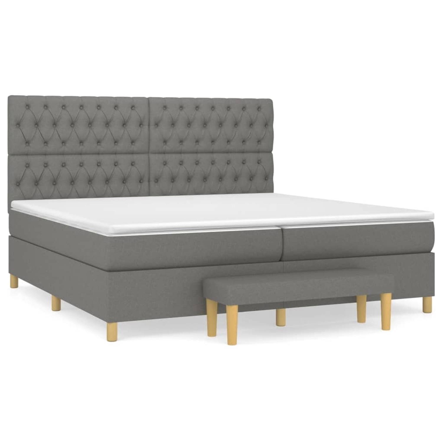 vidaXL Boxspringbett Boxspringbett mit Matratze Dunkelgrau 200x200 cm Stoff günstig online kaufen