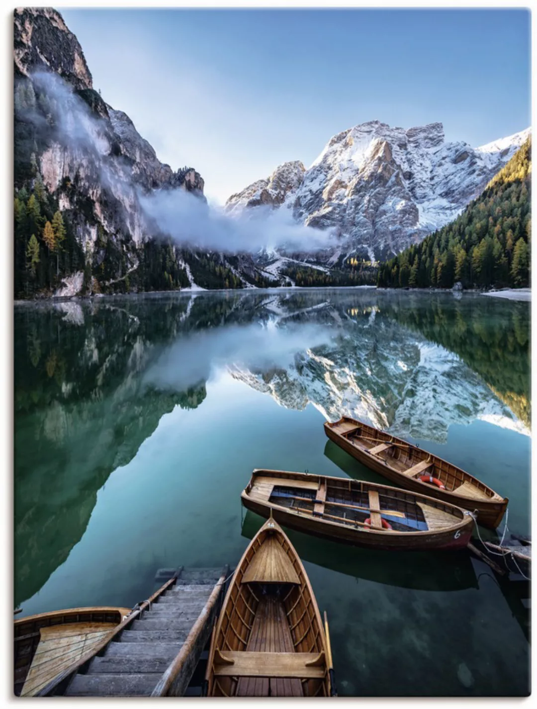 Artland Wandbild »Pragser Wildsee in Südtirol«, Bilder von Booten & Schiffe günstig online kaufen