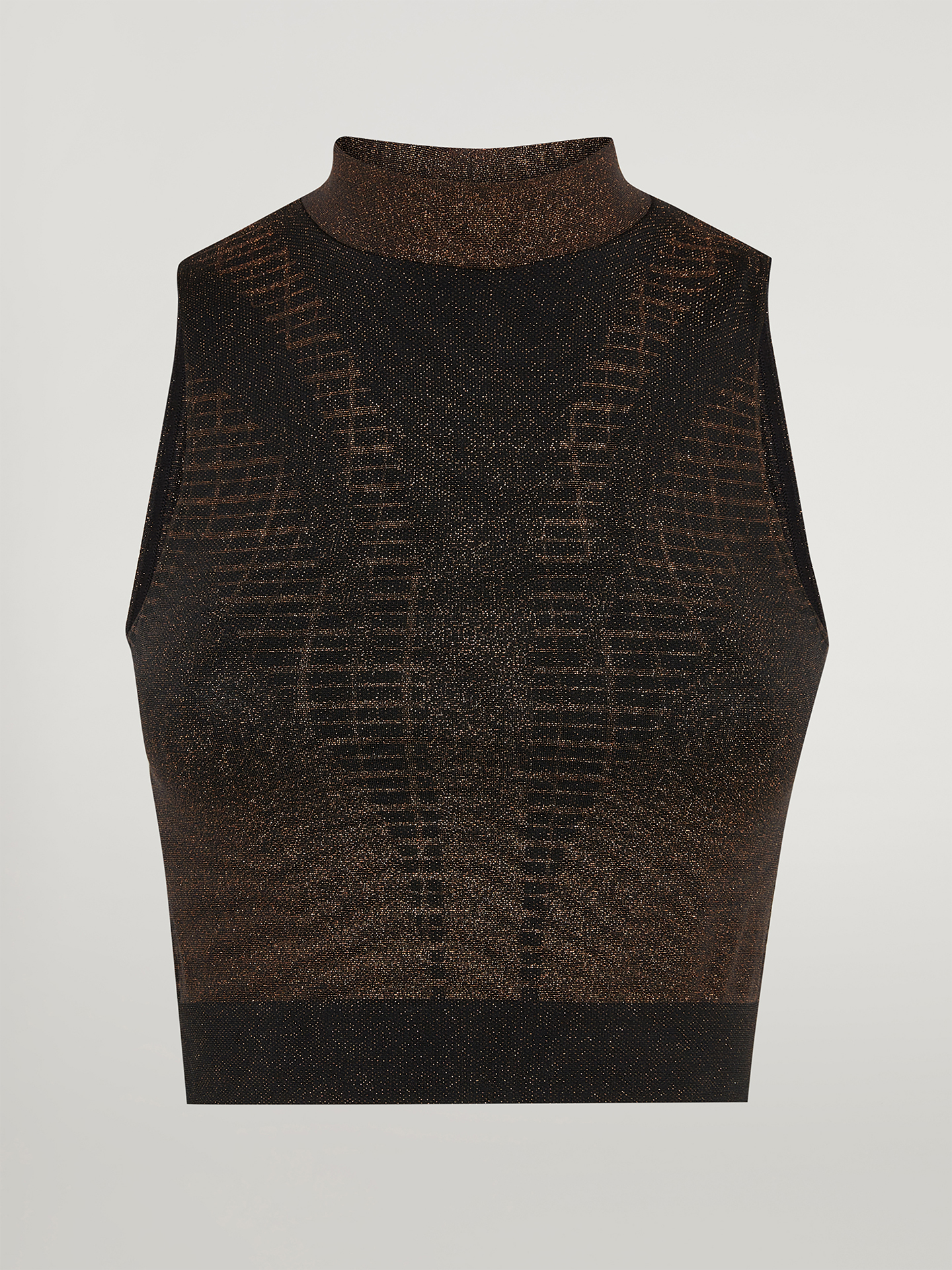Wolford - Shiny Grid Top Sleeveless, Frau, black/copper, Größe: S günstig online kaufen