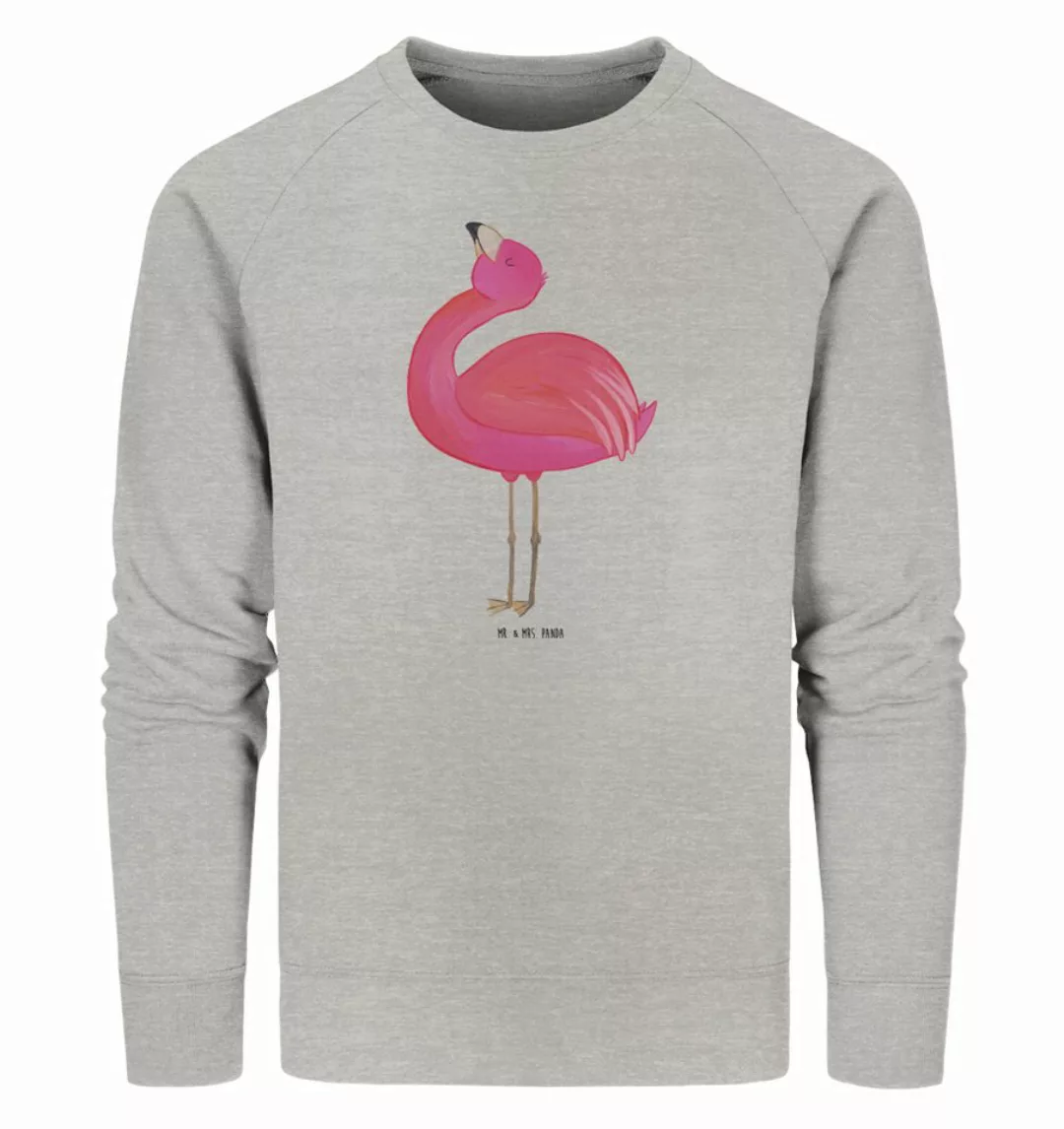 Mr. & Mrs. Panda Longpullover Flamingo Stolz Größe XL - Heather Grey - Gesc günstig online kaufen