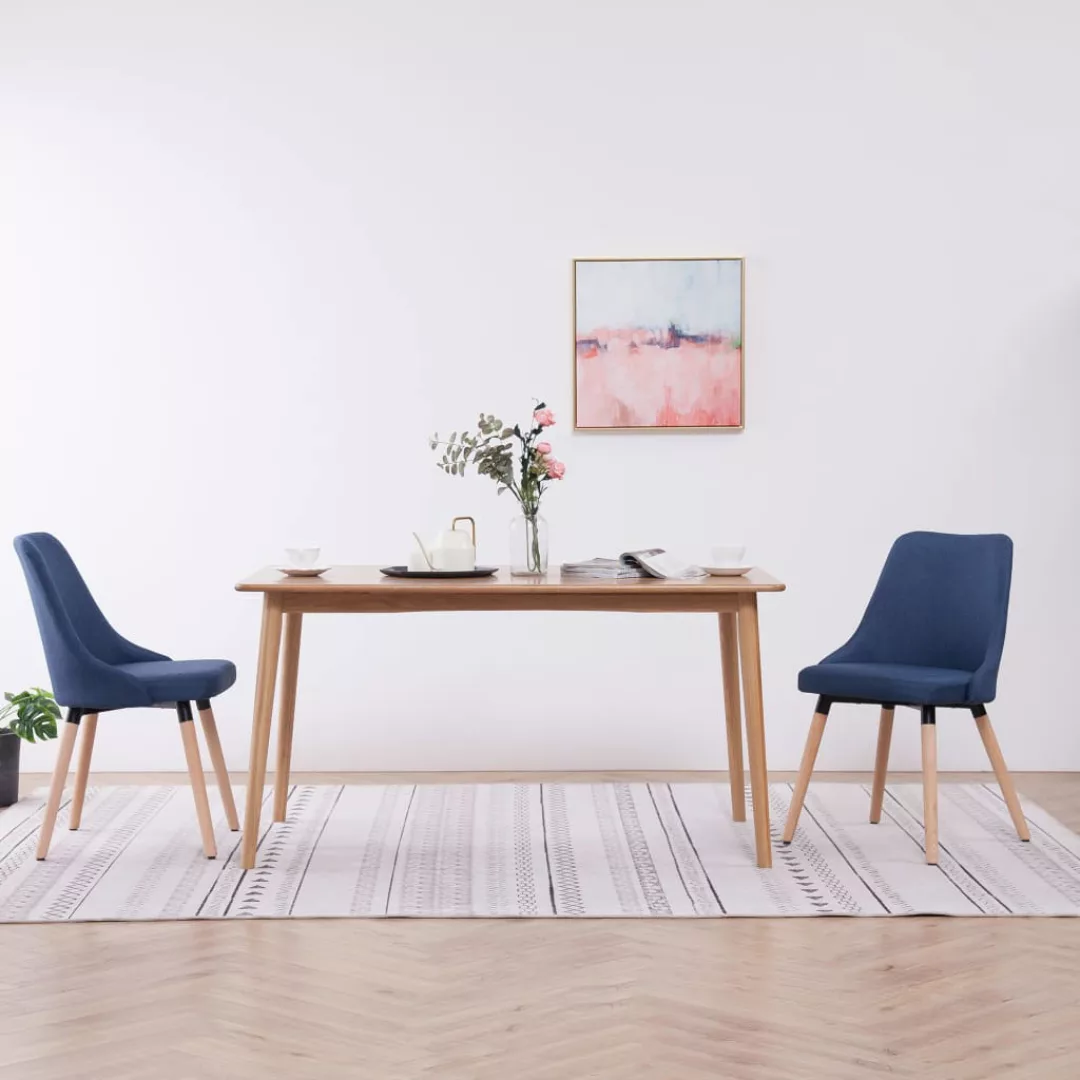 Esszimmerstühle 2 Stück Blau Stoff günstig online kaufen
