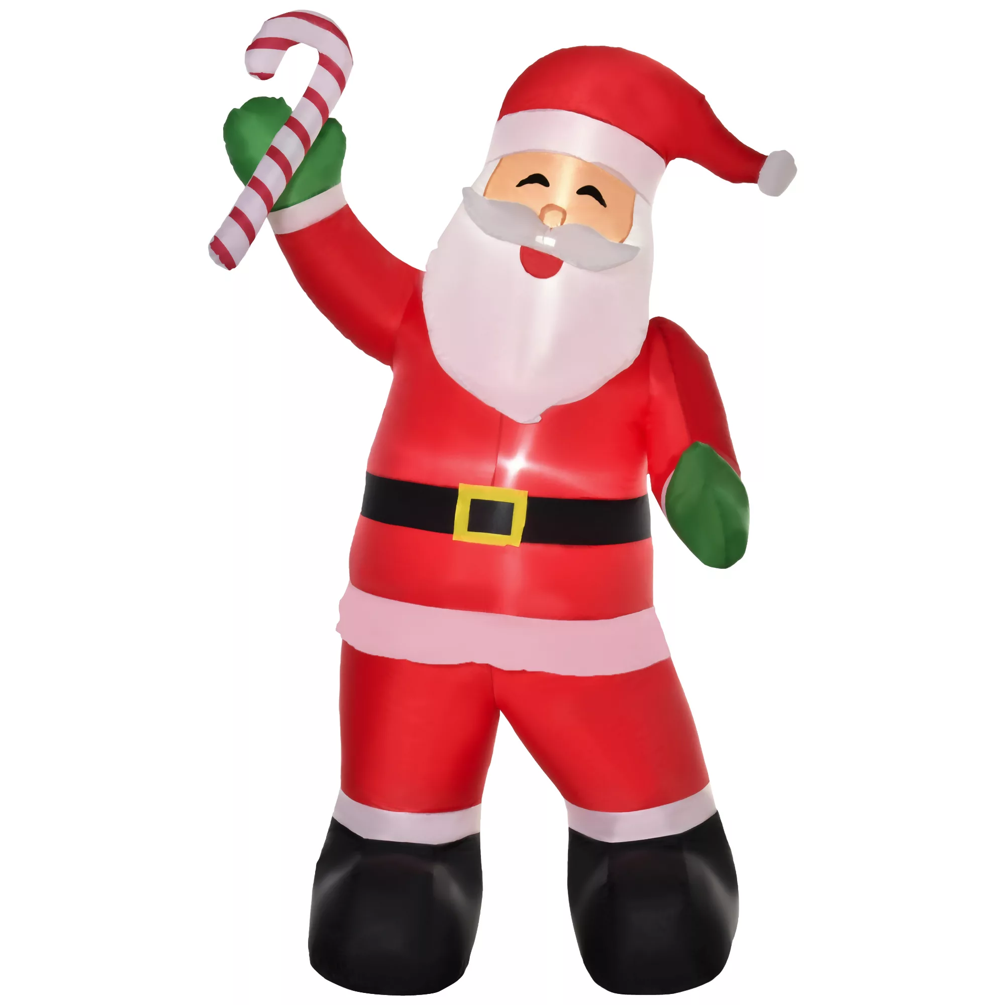 HOMCOM Aufblasbarer Weihnachtsmann mit Zuckerstange 250 cm LED mit Gebläse günstig online kaufen