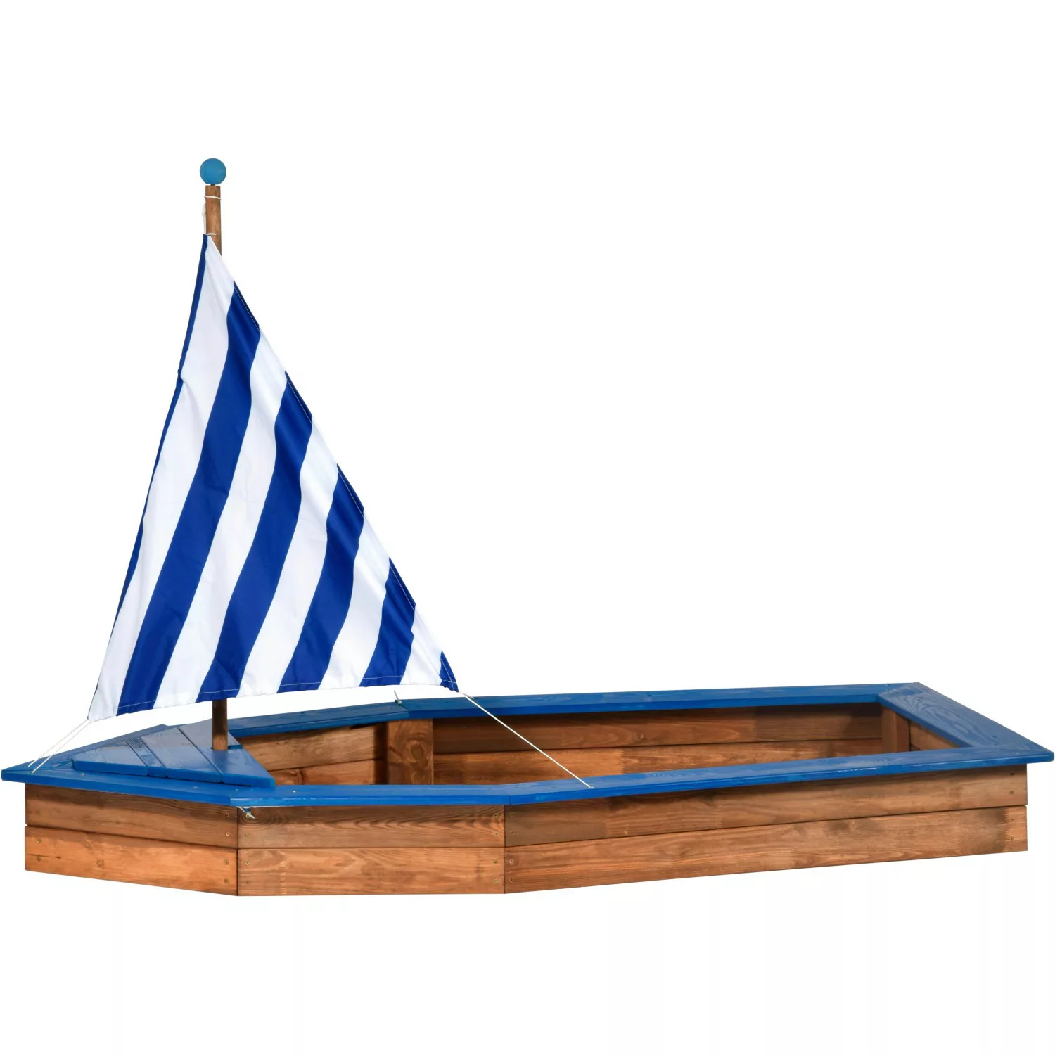 Sandkasten im Schiff-Design 96 cm x 180 cm Dunkelbraun FSC® günstig online kaufen