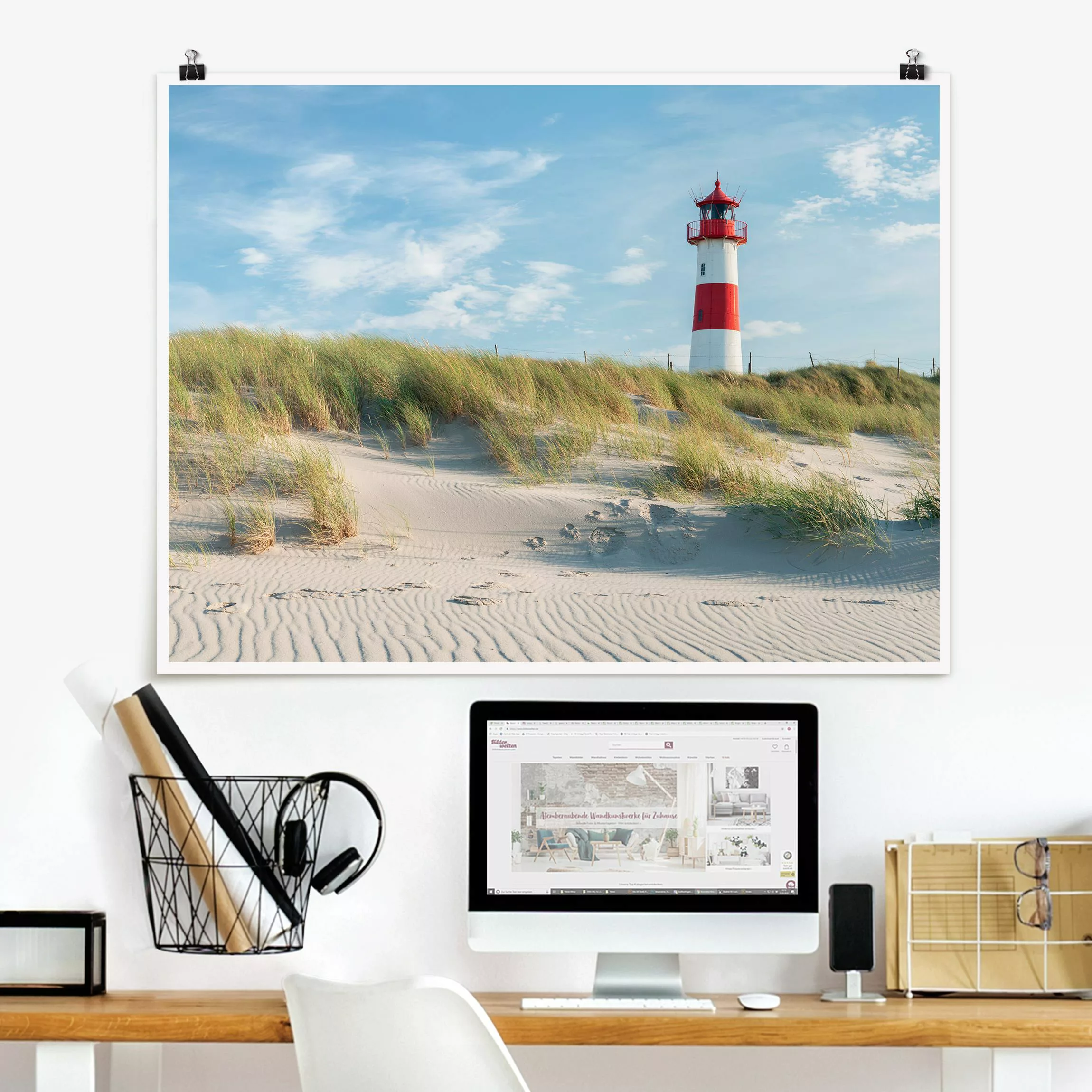 Poster Leuchtturm an der Nordsee günstig online kaufen