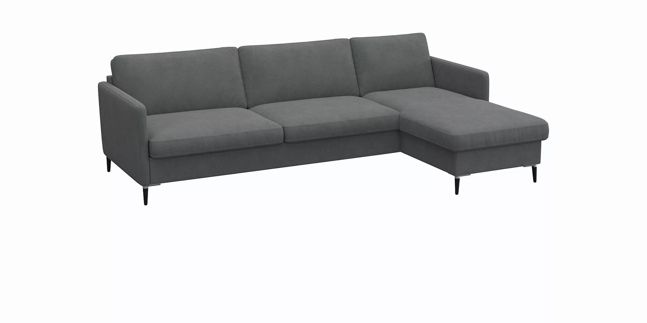 FLEXLUX Ecksofa »Fiore, L-Form«, schmale Armlehnen, Kaltschaum, Füße Alu+sc günstig online kaufen