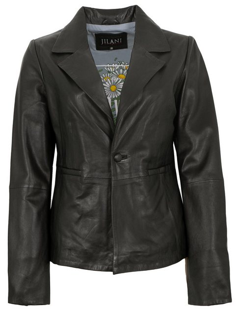 Jilani Lederjacke Evelyn Jilani - Damen Lederjacke Blazer Lammnappa schwarz günstig online kaufen