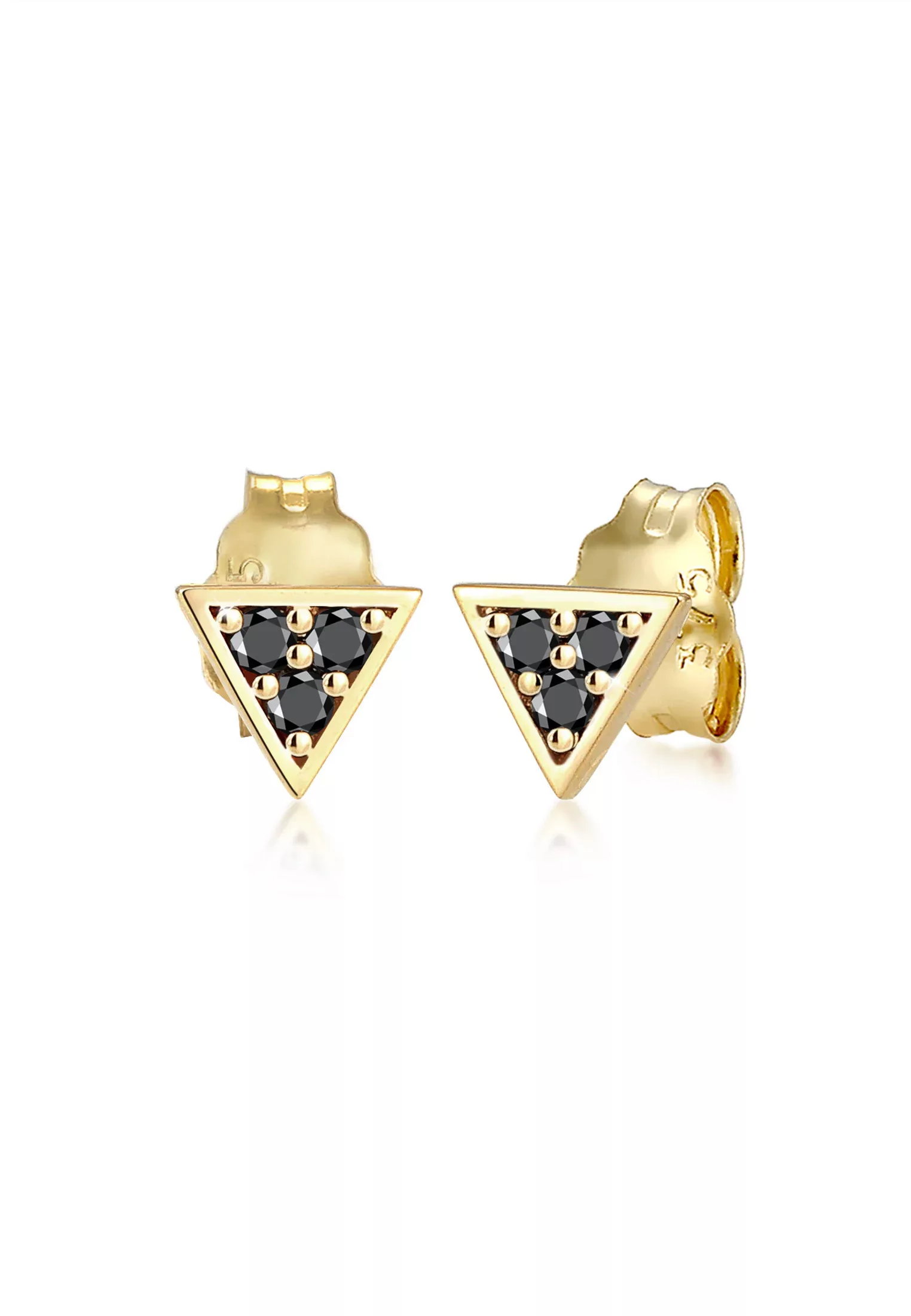 Elli DIAMONDS Paar Ohrstecker "Dreieck Geo Black Diamant (0.09 ct) 375er Ge günstig online kaufen
