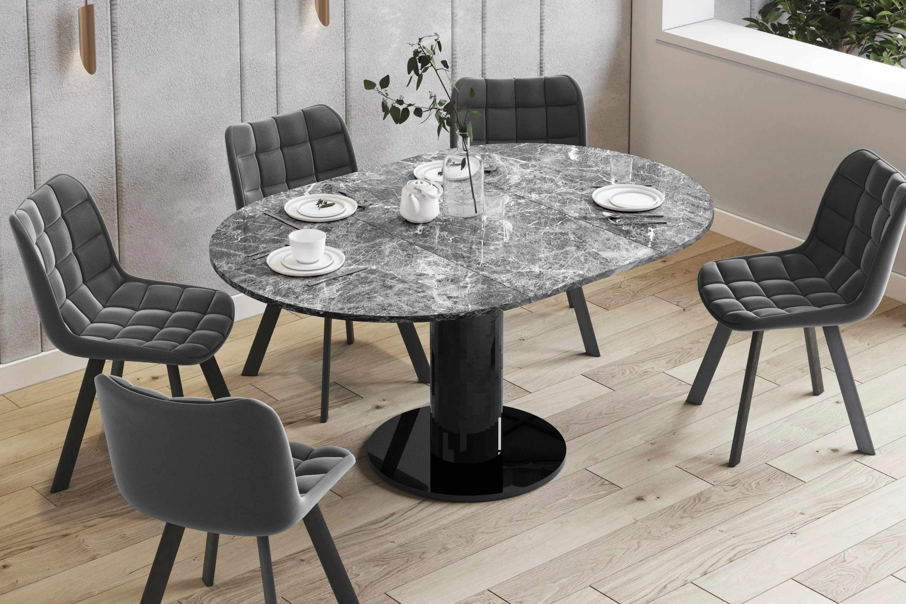 designimpex Esstisch Design HES-111 Tisch rund günstig online kaufen