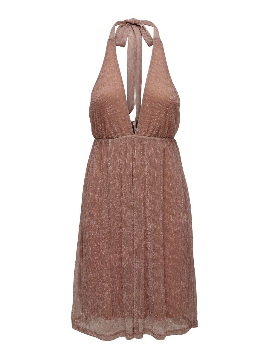 ONLY Glänzendes Neckholder- Kleid Damen Pink günstig online kaufen