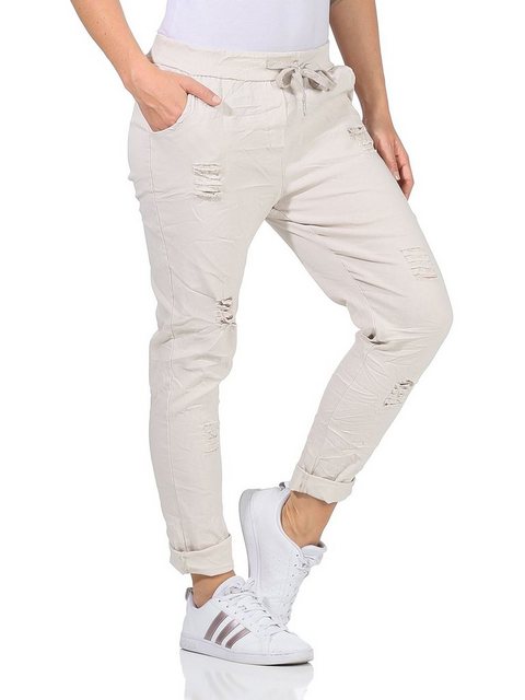 Aurela Damenmode Chinohose Sommerliche Damenhose mit Kordelzug Chino Hose i günstig online kaufen