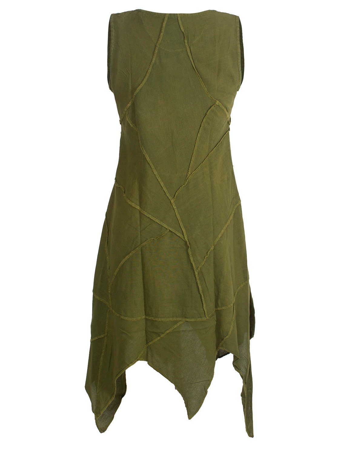 Vishes Zipfelkleid Armloses einfarbiges Patchwork Zipfelkleid günstig online kaufen