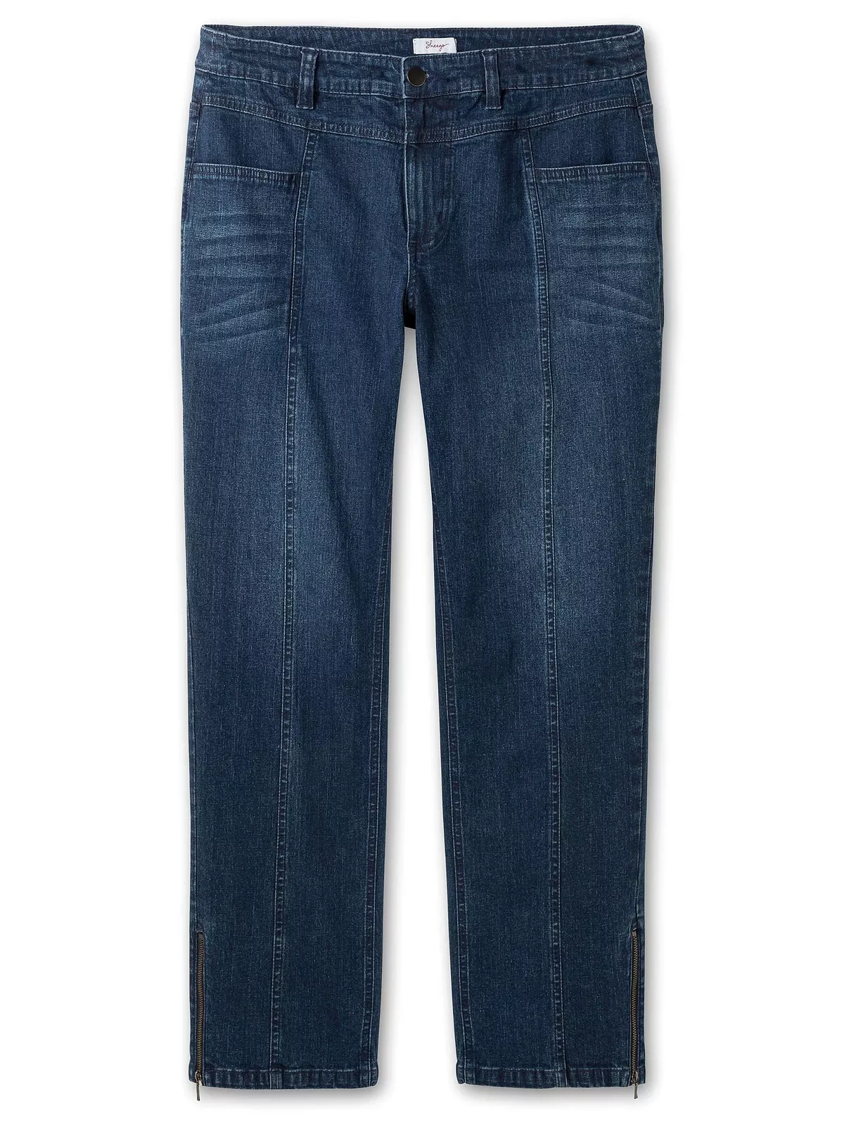 Sheego Gerade Jeans "Große Größen", mit Teilungsnaht und Zipper am Saum günstig online kaufen