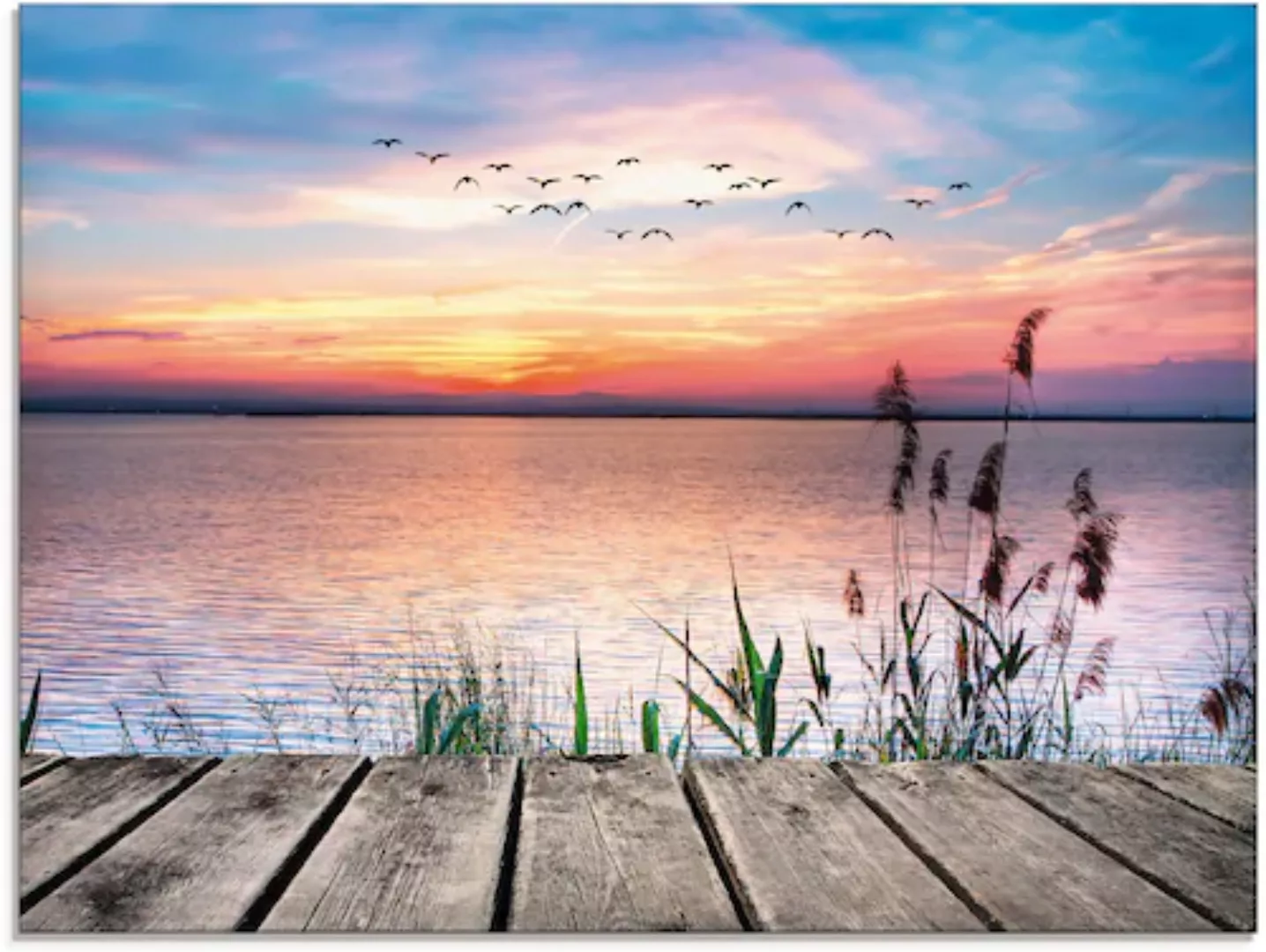 Artland Glasbild "Der See in den Farben der Wolken", Gewässer, (1 St.), in günstig online kaufen