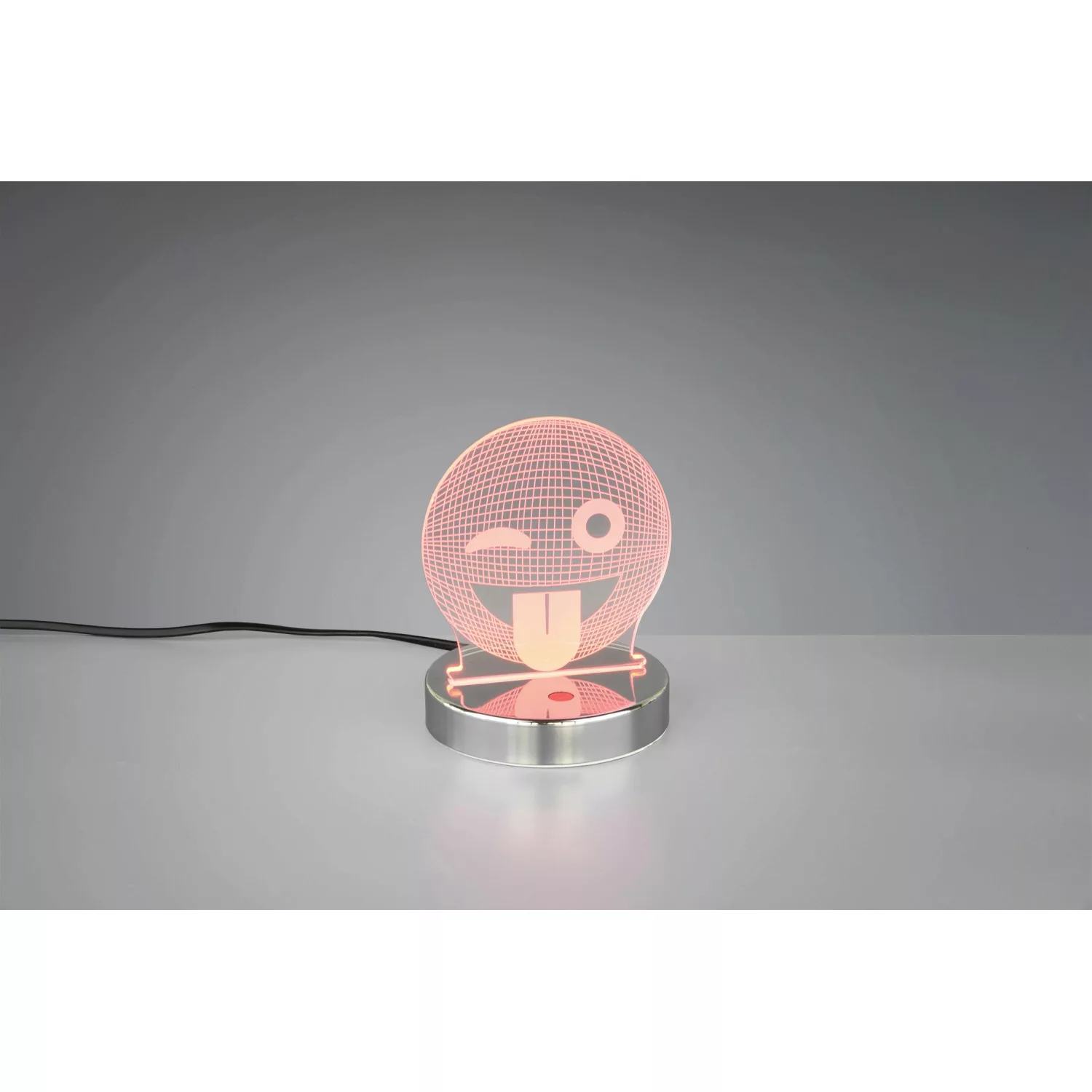 LED-Schreibtischlampe Smiley Chrom 1-flammig 3,2 W günstig online kaufen