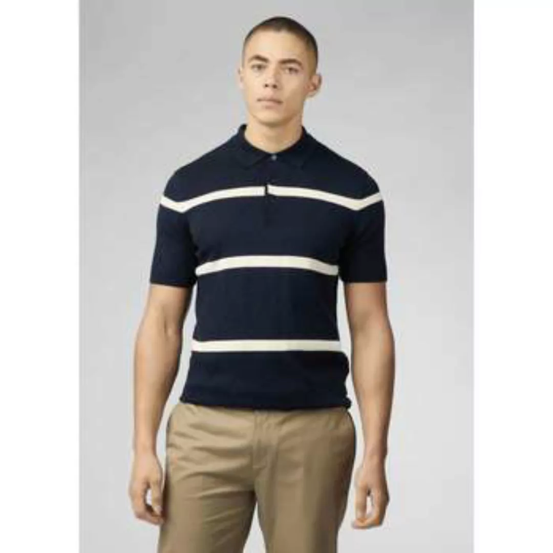 Ben Sherman  T-Shirts & Poloshirts Poloshirt mit Argyle-Streifen – Dunkelbl günstig online kaufen