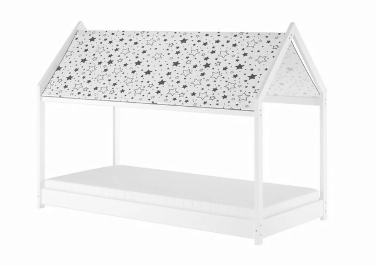 ERST-HOLZ Bett Weißes Hausbett Sternenhimmel 90x200 Kiefer weiß Kinderbett günstig online kaufen