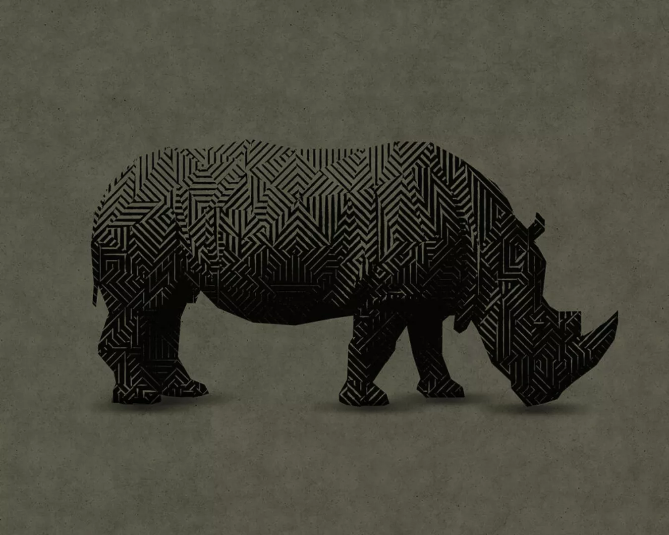 Fototapete "rhino 1" 4,00x2,70 m / Strukturvlies Klassik günstig online kaufen