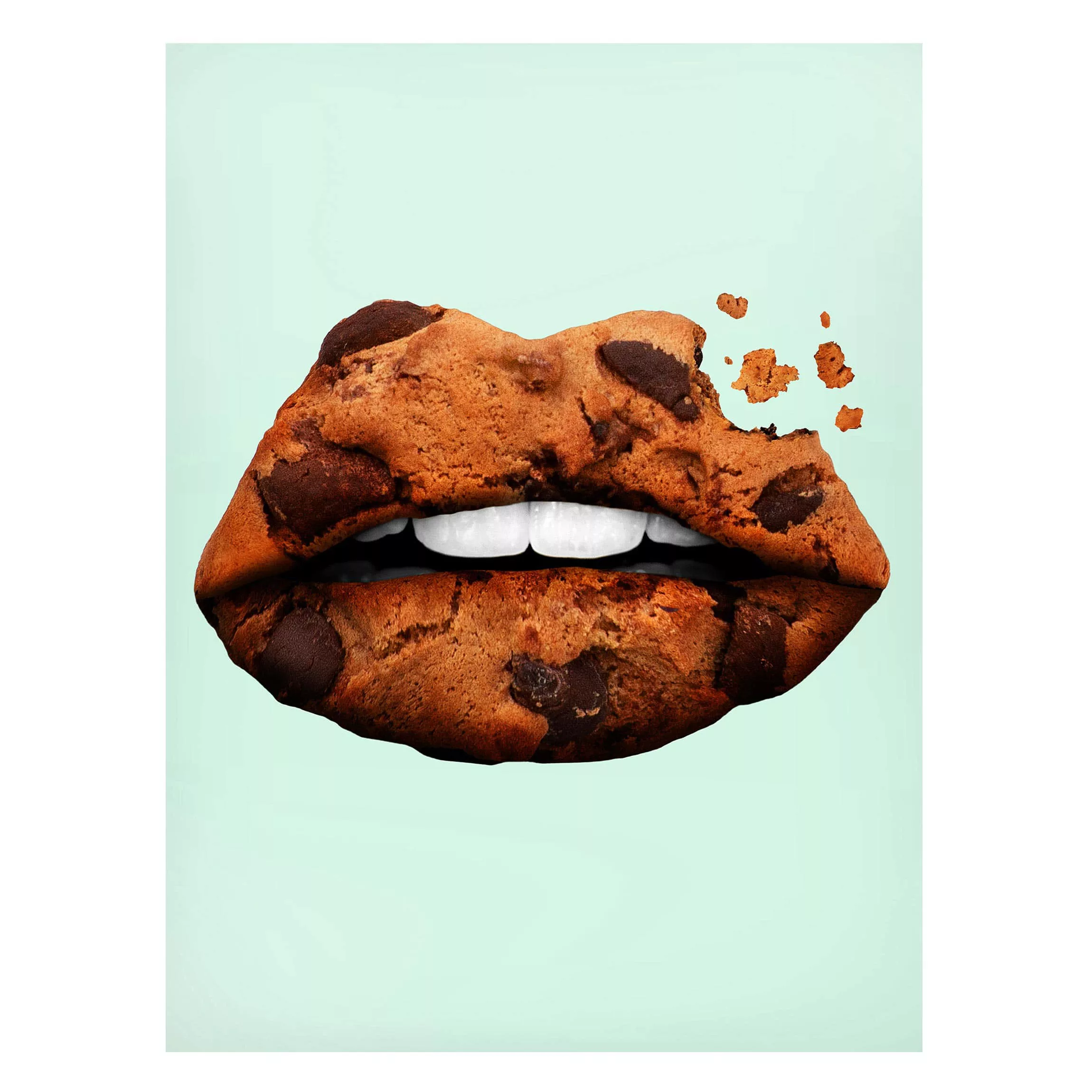 Magnettafel Küche - Hochformat 3:4 Lippen mit Keks günstig online kaufen
