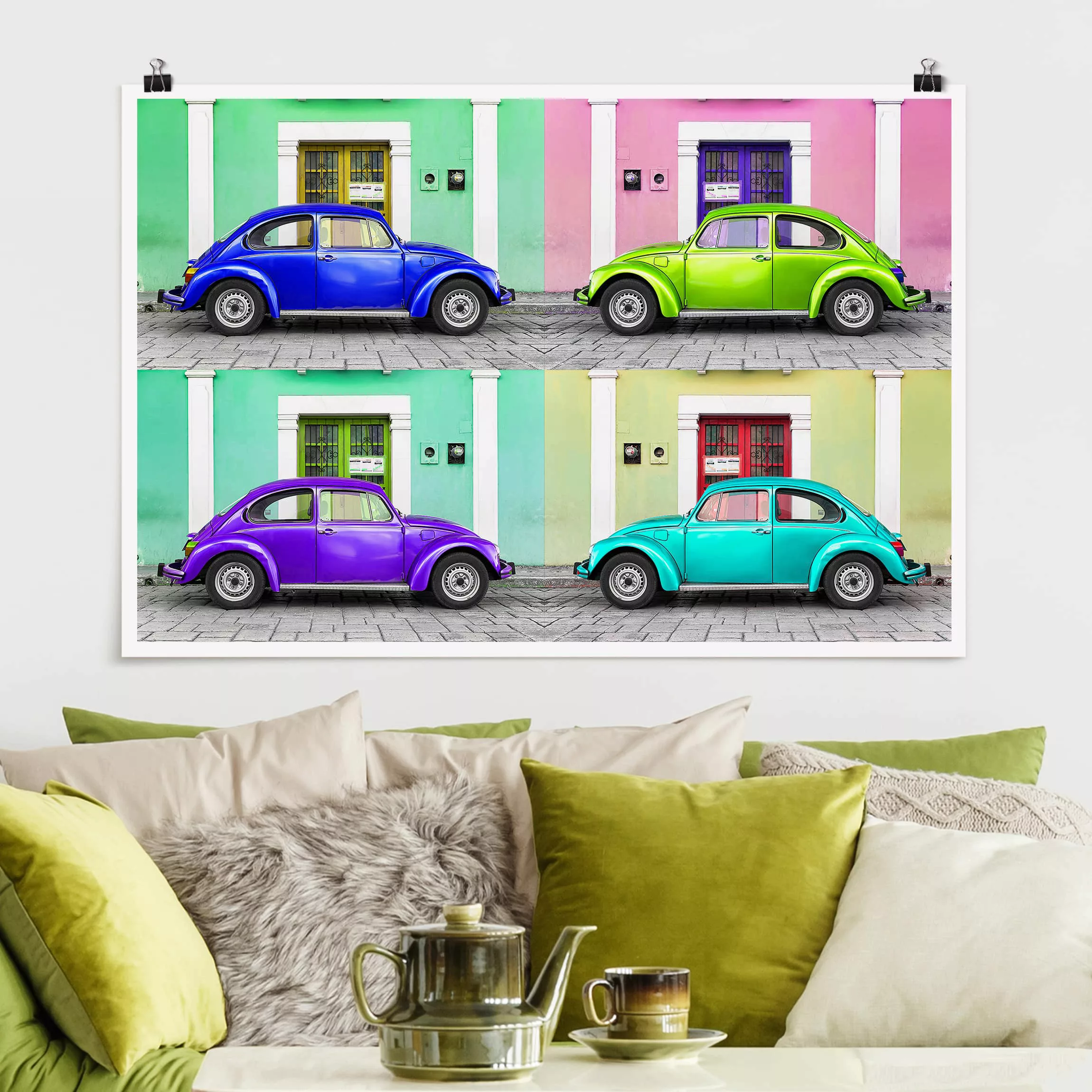 Poster Architektur & Skyline - Querformat Farbige Beetles günstig online kaufen