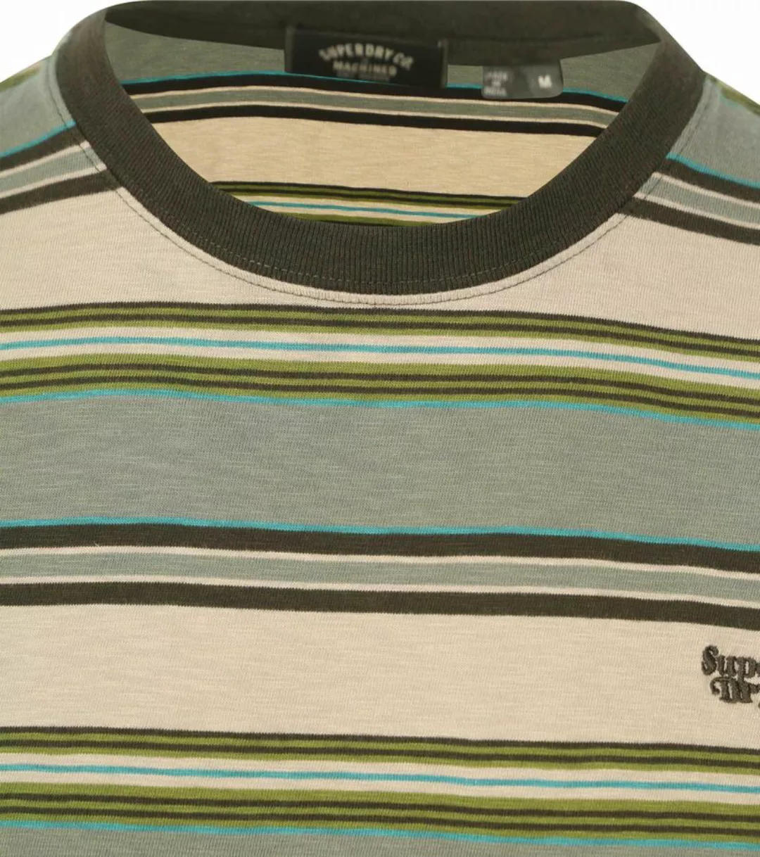 Superdry T Shirt Streifen Grün - Größe M günstig online kaufen