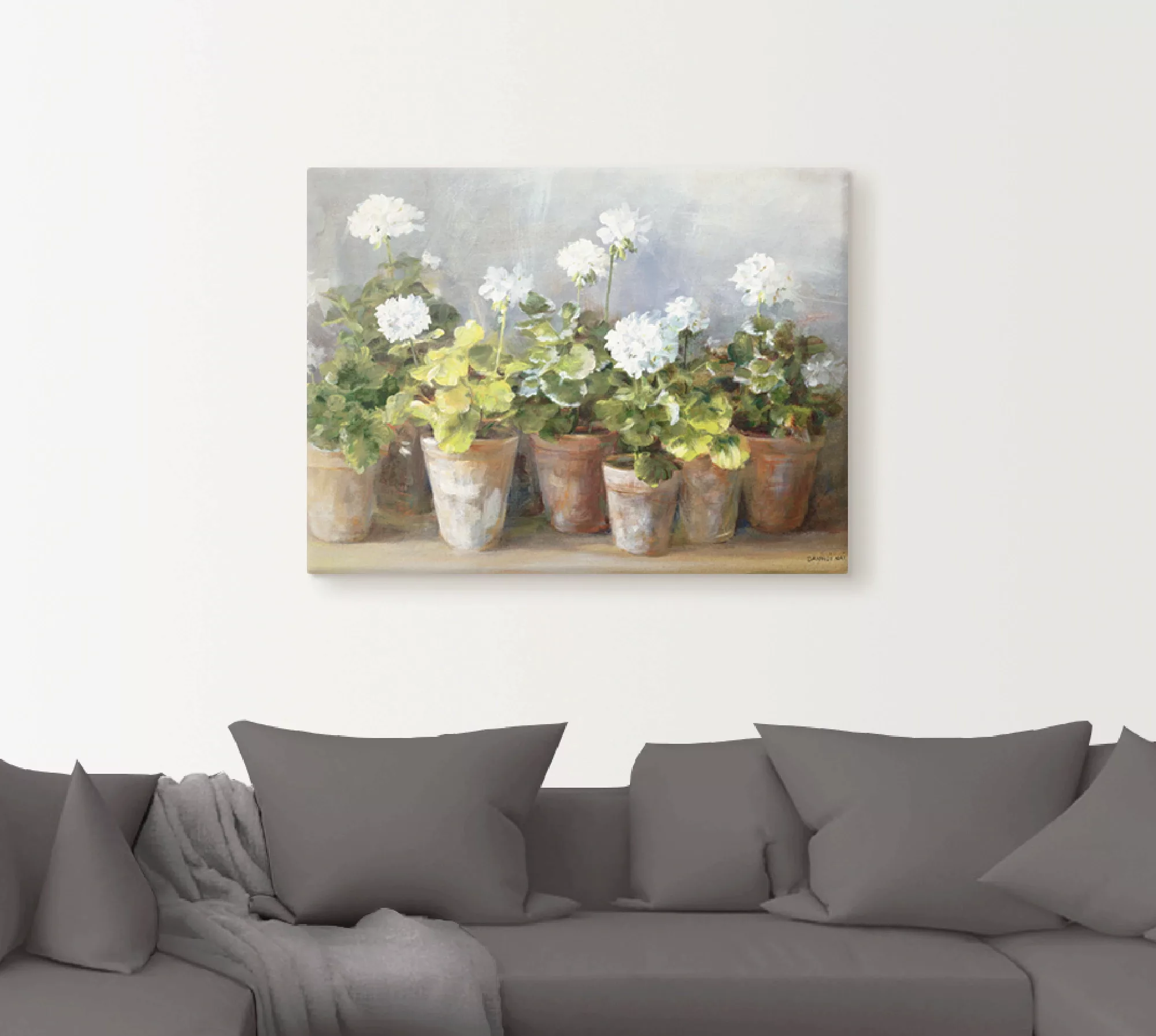 Artland Wandbild »Weiße Geranien«, Blumen, (1 St.), als Leinwandbild, Poste günstig online kaufen