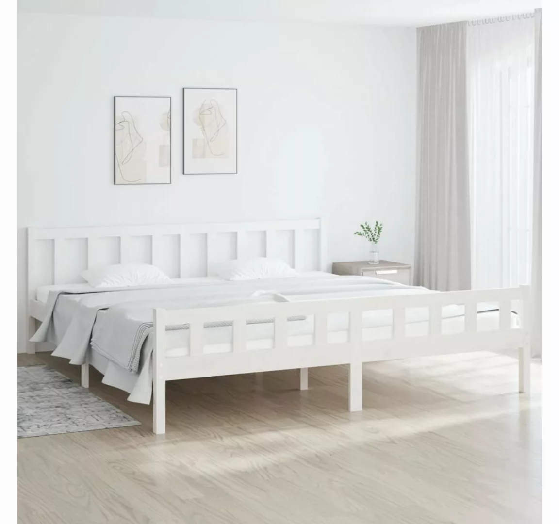 furnicato Bett Massivholzbett Weiß 180x200 cm günstig online kaufen