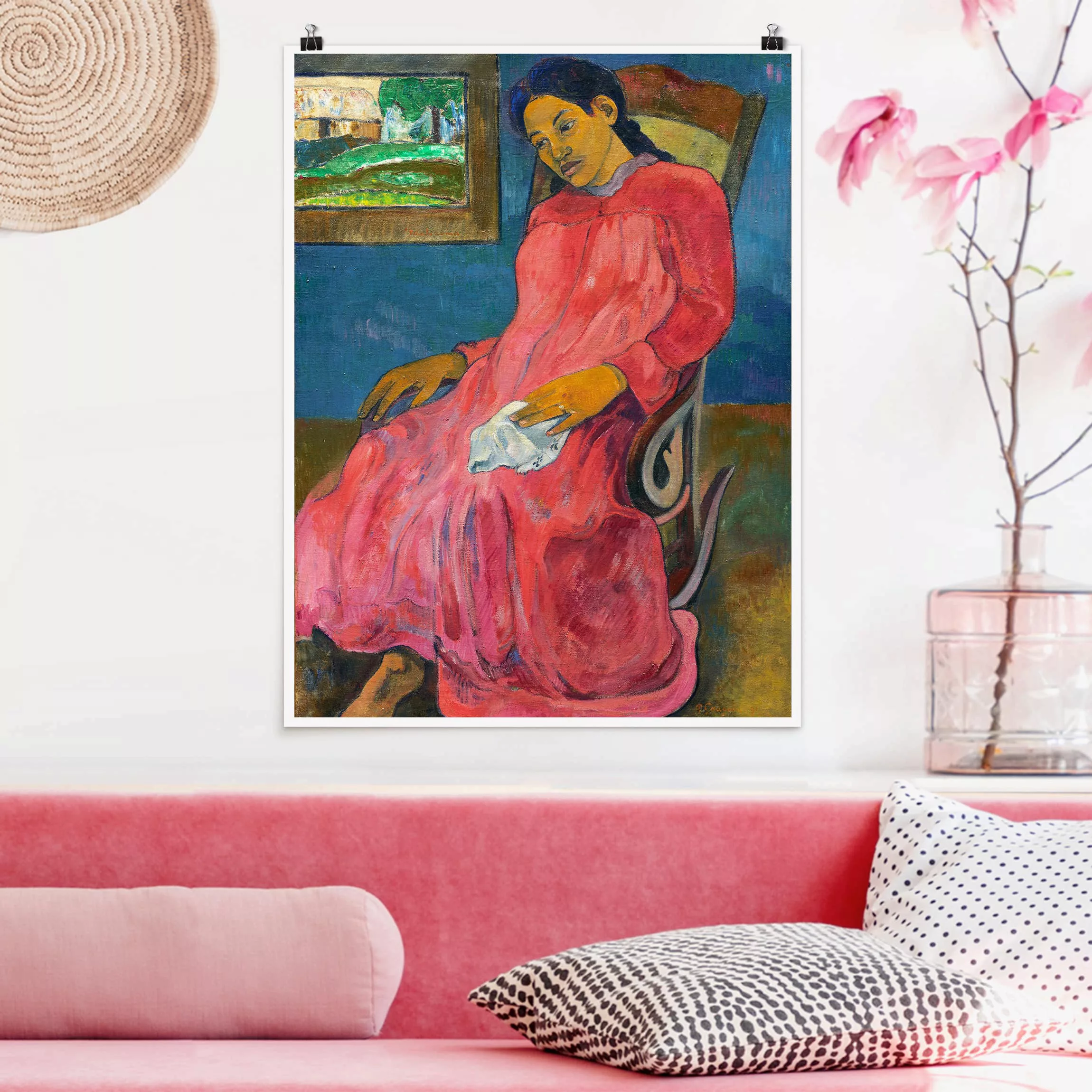 Poster Kunstdruck - Hochformat Paul Gauguin - Melancholikerin günstig online kaufen