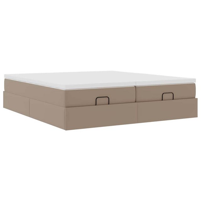 vidaXL Bett Ottoman-Bett mit Matratzen Cappuccino 200x200cm Kunstleder günstig online kaufen