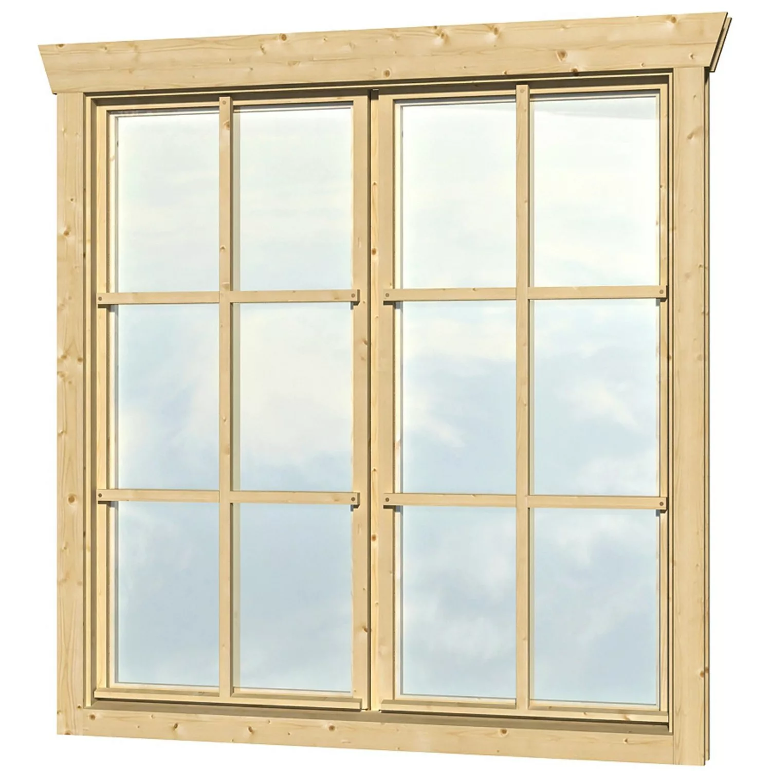 Skan Holz Doppelfenster BxH 2 x 57,5 x 123,5 cm für 45 mm Häuser günstig online kaufen