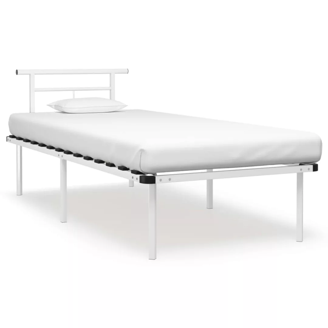 Bettgestell Weiß Metall 90x200 Cm günstig online kaufen