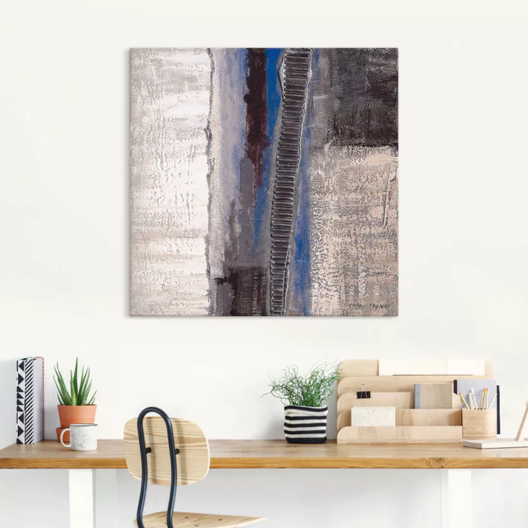 Artland Wandbild "Blau-silber Abstrakt I", Muster, (1 St.), als Alubild, Ou günstig online kaufen