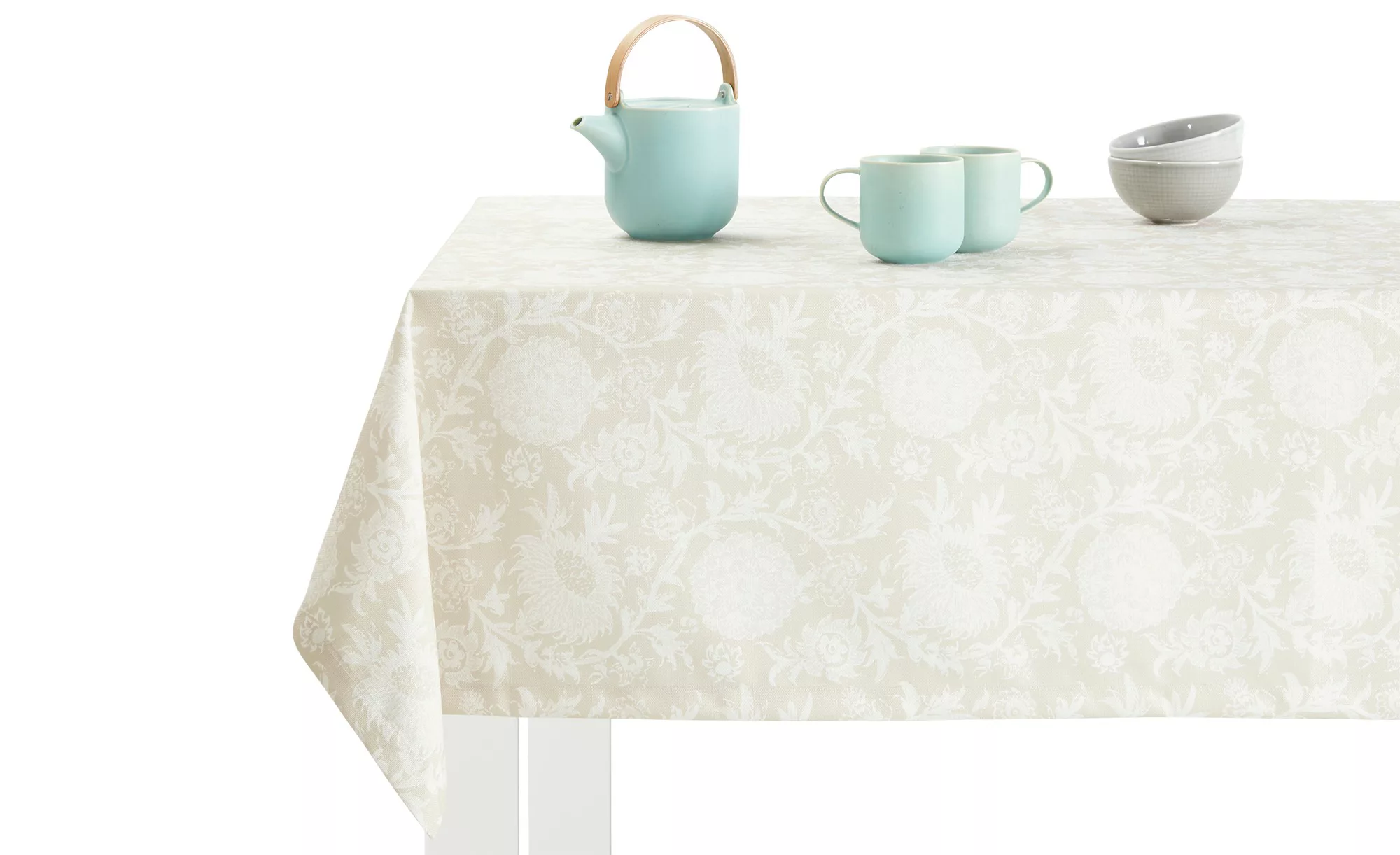 como Tischdecke  Floral - beige - 100% Polyester - 140 cm - Heimtextilien > günstig online kaufen
