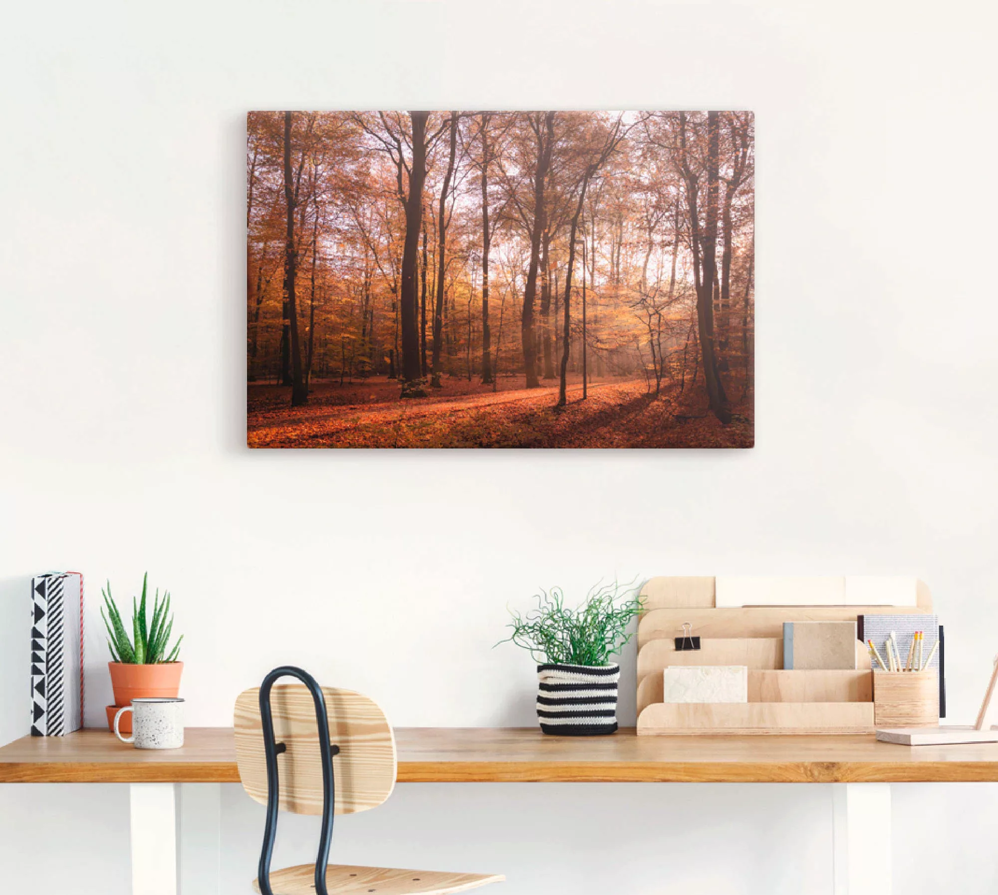 Artland Wandbild »Sonnenaufgang im Herbst II«, Wald, (1 St.), als Alubild, günstig online kaufen