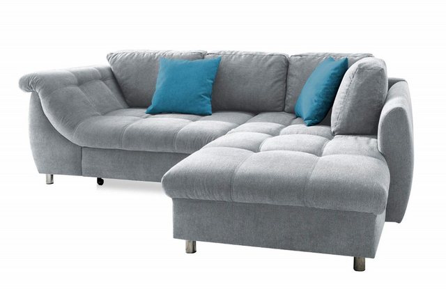 luma-home Ecksofa 17103, mit Bettkasten 250x190 cm, Ottomane rechts, Bettfu günstig online kaufen