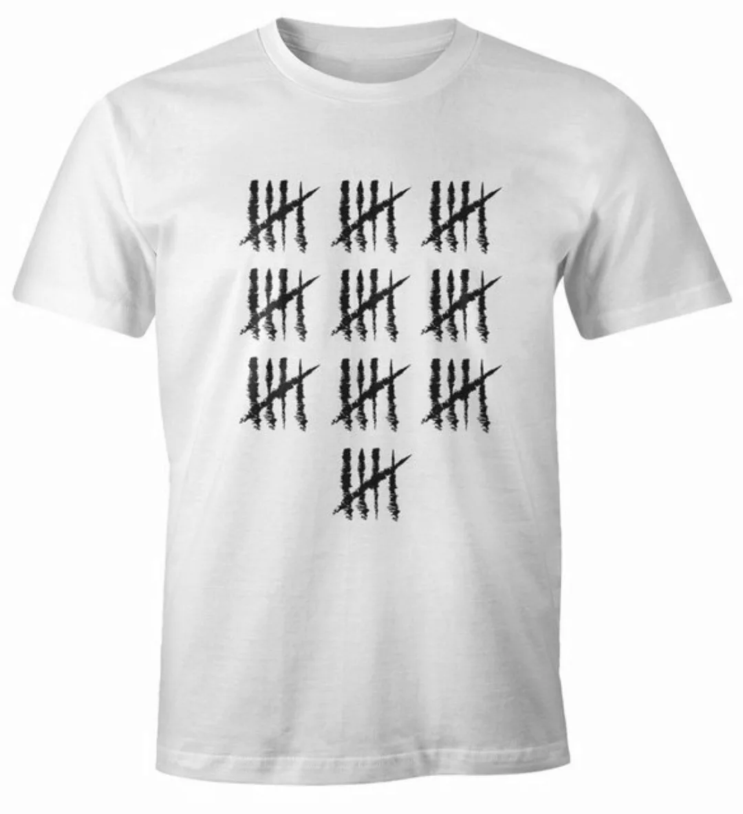 MoonWorks Print-Shirt Herren T-Shirt 50 Geburtstag Strichliste Striche Jubi günstig online kaufen