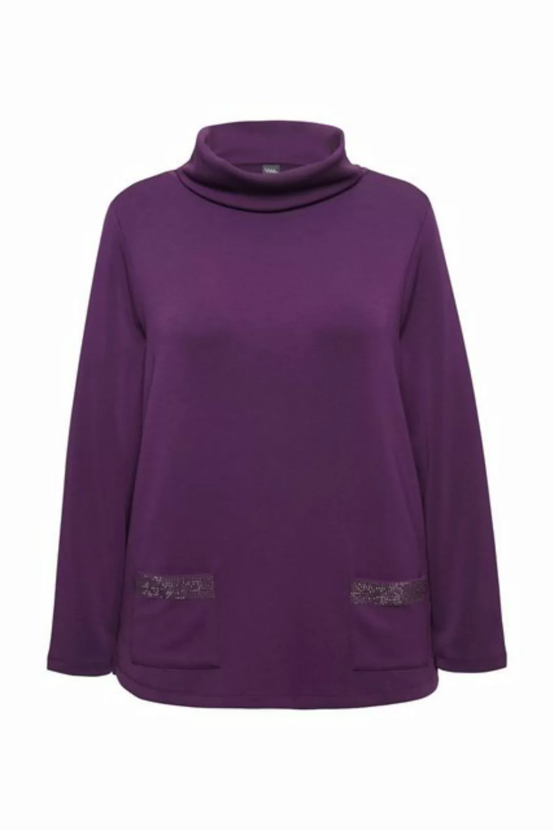 Ulla Popken Sweatshirt Sweatshirt Ziersteintaschen Boxy Stehkragen günstig online kaufen