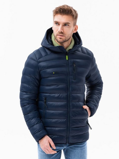 OMBRE Steppjacke Herren Steppjacke mit Kapuze - navy blau V3 C549 S günstig online kaufen