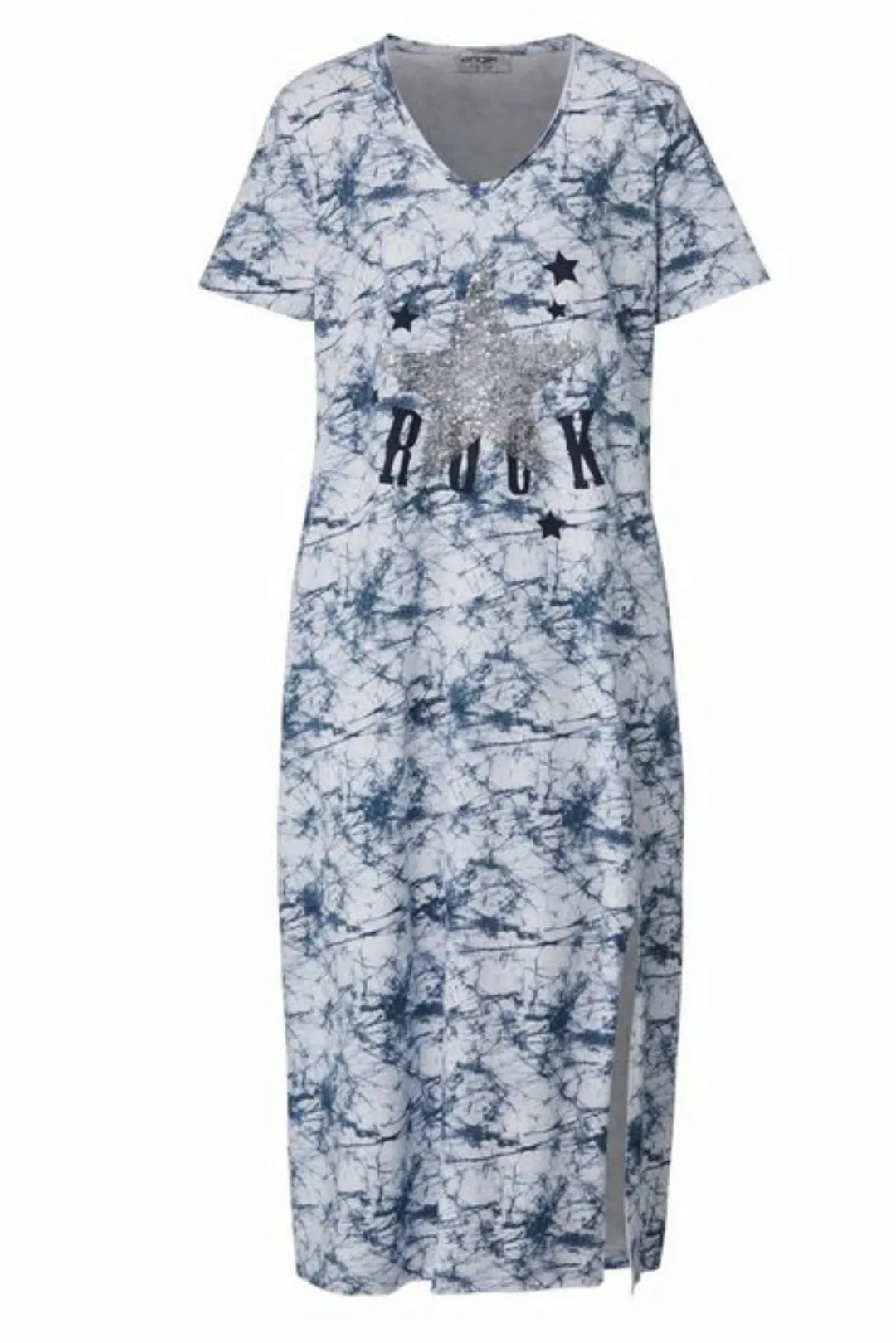 Angel of Style Jerseykleid Kleid Batikdruck Silberstern V-Ausschnitt Halbar günstig online kaufen