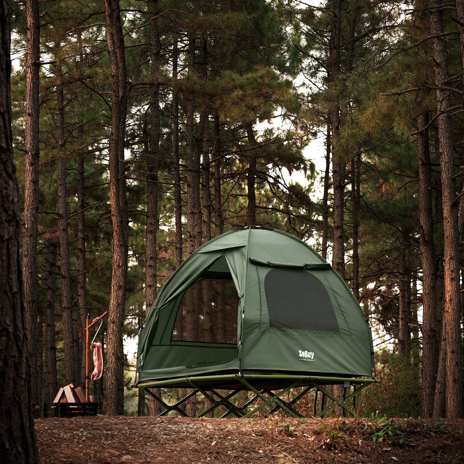 SoBuy 3in1-Zelt Campingzelt Outdoor 2 Person Grau 193x188x145cm OGS32-II-L- günstig online kaufen