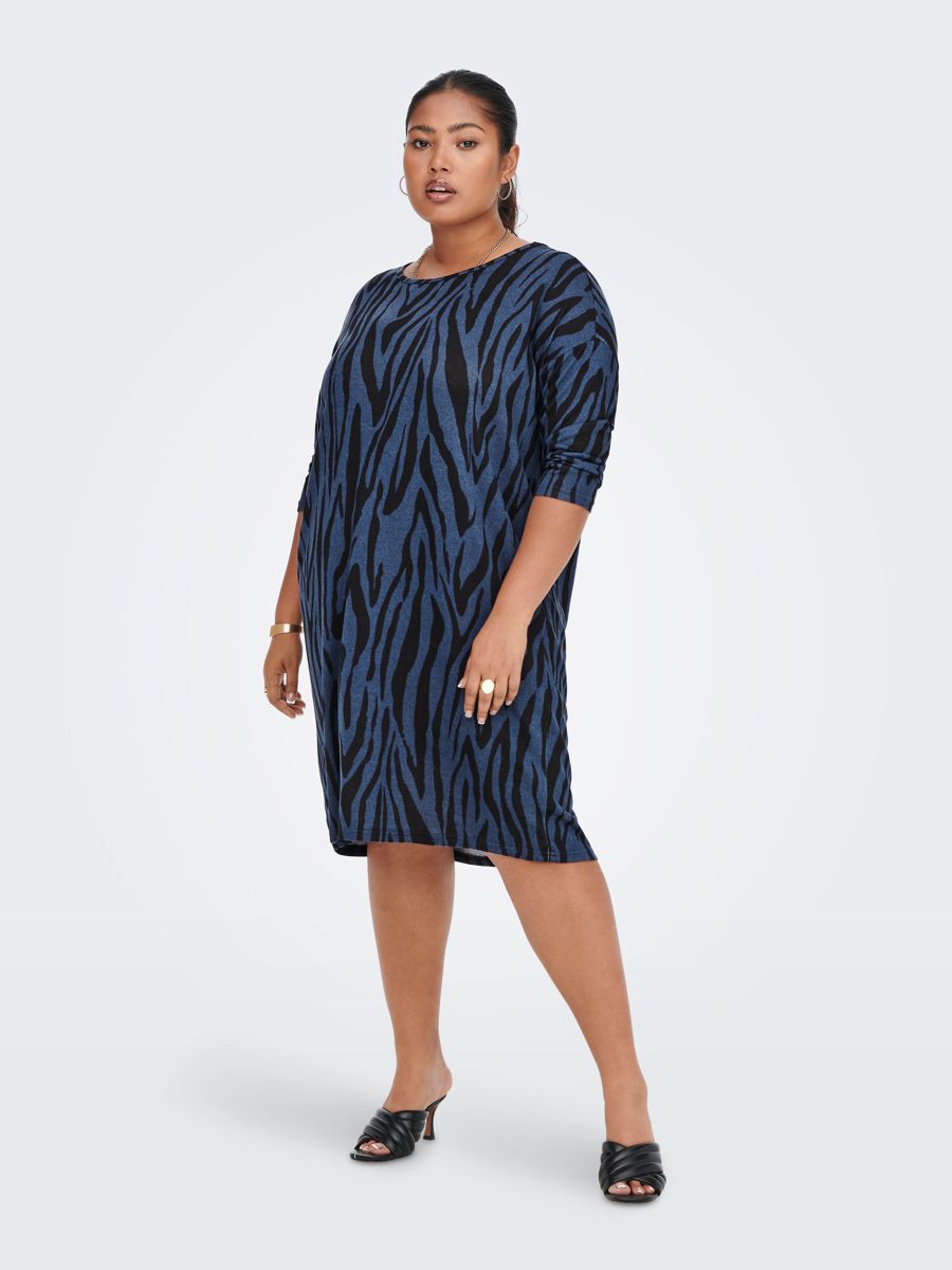 ONLY Curvy Printed Dress Damen Blau günstig online kaufen