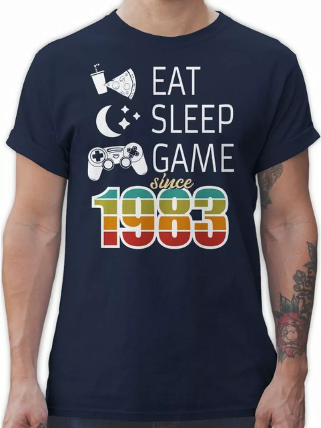 Shirtracer T-Shirt Eat sleep Game since 1983 bunt 40. Geburtstag günstig online kaufen